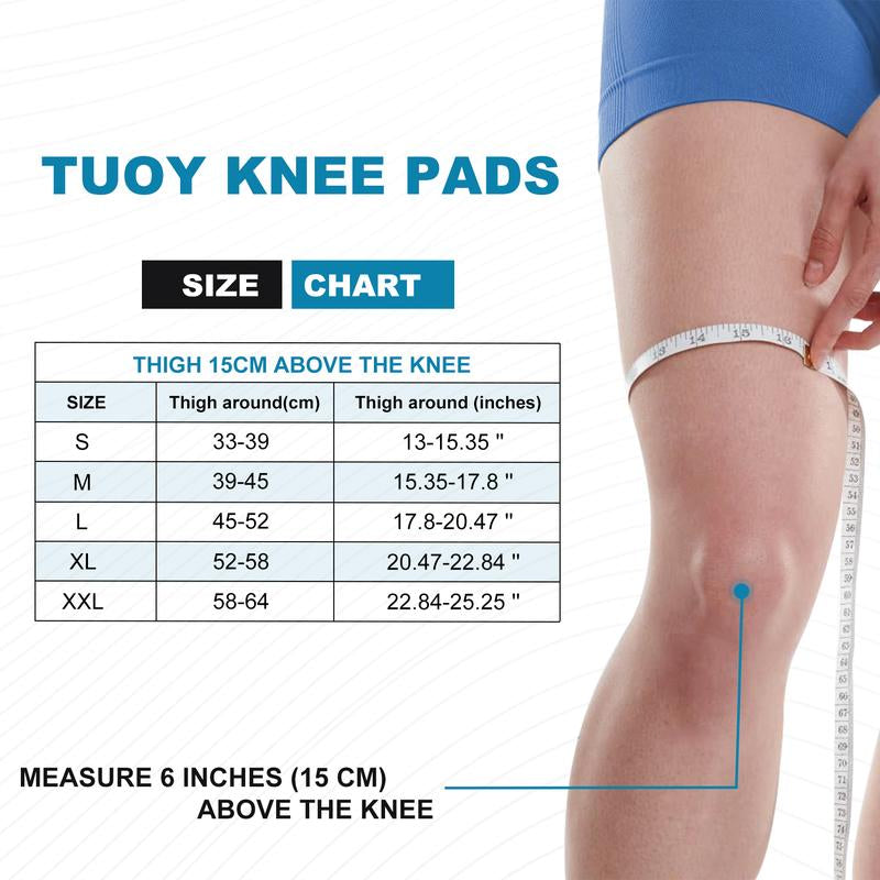 TUOY Padded Compression Knee Pads Knee Protection Pad (1 Pair) - Youth & Adult Sizes Protective Gear Elbow Guard