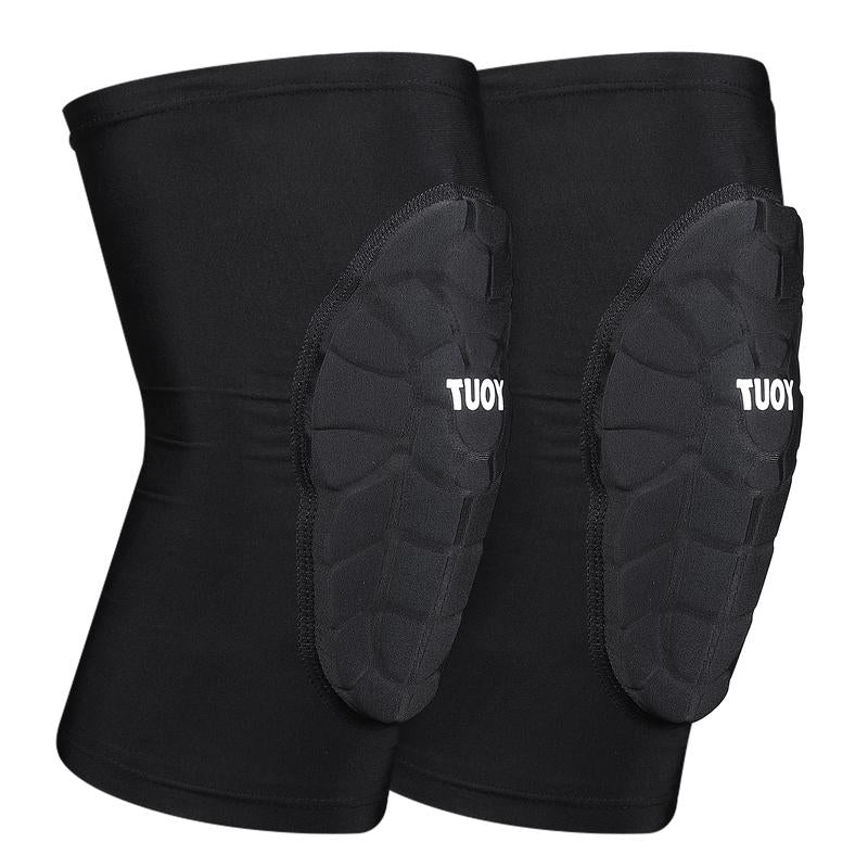 TUOY Padded Compression Knee Pads Knee Protection Pad (1 Pair) - Youth & Adult Sizes Protective Gear Elbow Guard